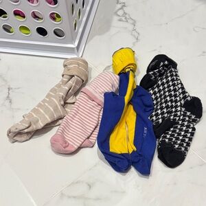 J. Crew Women's Socks Set - Beige, Pink, Blue, Yellow, Black